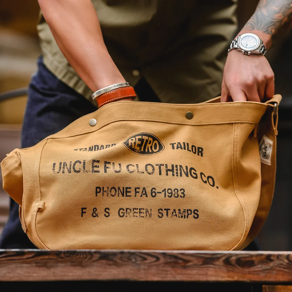 Maden Vintage Large Capacity Canvas Bag Female Designer Letter Printed Crossbody Computer Bag Messenger Shoulder Bags Traveling