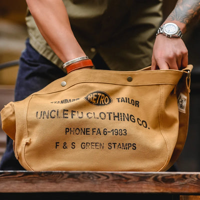 Maden Vintage Large Capacity Canvas Bag Female Designer Letter Printed Crossbody Computer Bag Messenger Shoulder Bags Traveling