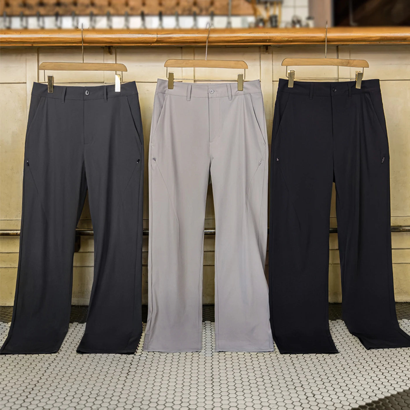 Maden Casual Men's CleanFit Dress Pants Solid Color Straight Trousers with YKK Zipper Fly Timeless Office Pants for Business