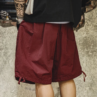 Maden Casual Navajo Embroidered Shorts Loose Fit Beach Thin Pants with Elastic Waist Pockets Cargo Short for Men's Summer Bottom