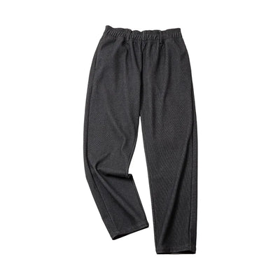 Maden Vintage 410g Heavyweight Dad Pants for Men Elastic Waist Blended Tweed Straight Casual Trousers Uncle Fu Classic Workwear