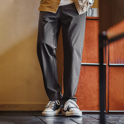 Maden Casual Straight Clean Fit Suit Pants Men's Spring Wrinkle-Resistant Tapered Office Pants Solid Color Versatile Trousers
