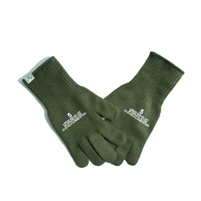 Maden Winter Cycling Tactical Gloves Elegant Touchscreen Vintage Knitted Print Full-finger Gloves Business Autumn Warm Fashion