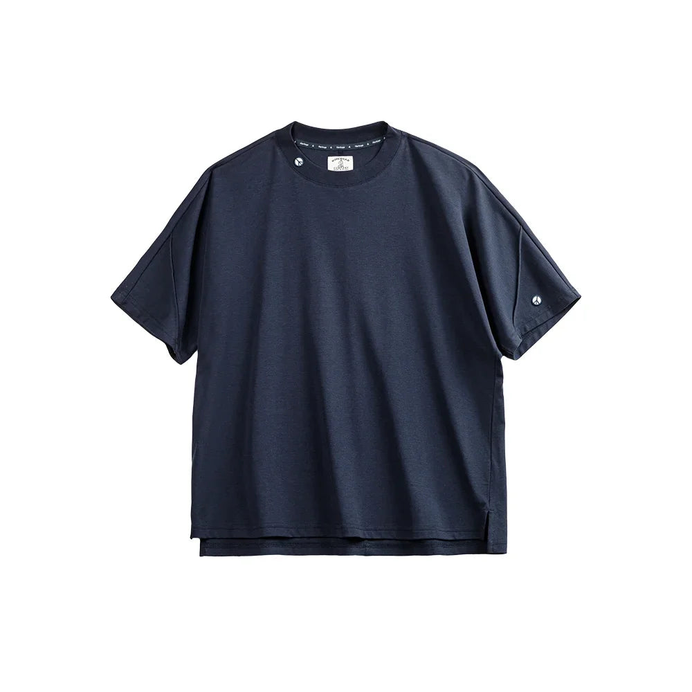 Maden Casual 3A Antibacterial Quick-drying Short-sleeved T-shirt Sports Breathable Solid Color Tee for Men's Summer Tops