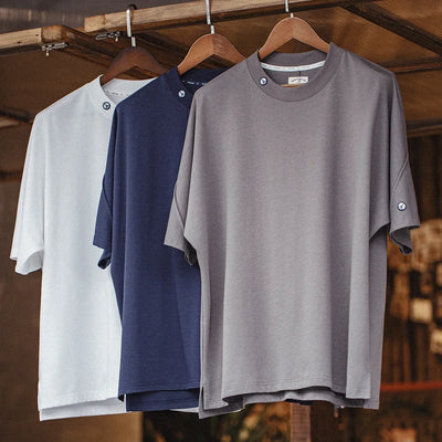 Maden Casual 3A Antibacterial Quick-drying Short-sleeved T-shirt Sports Breathable Solid Color Tee for Men's Summer Tops