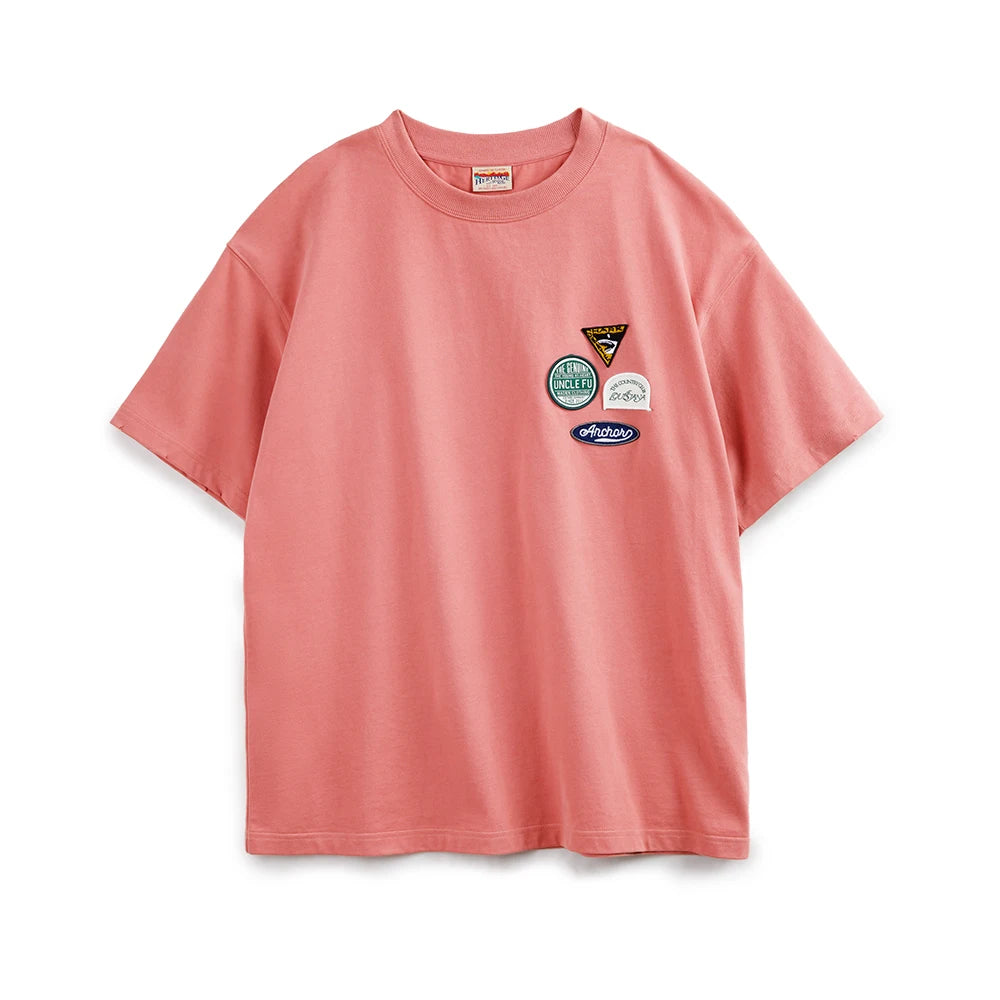 Maden New Casual Embroidered Badge Design Short-sleeved T-shirt with Pure Cotton Round Neck Tee for Men's Summer Tops