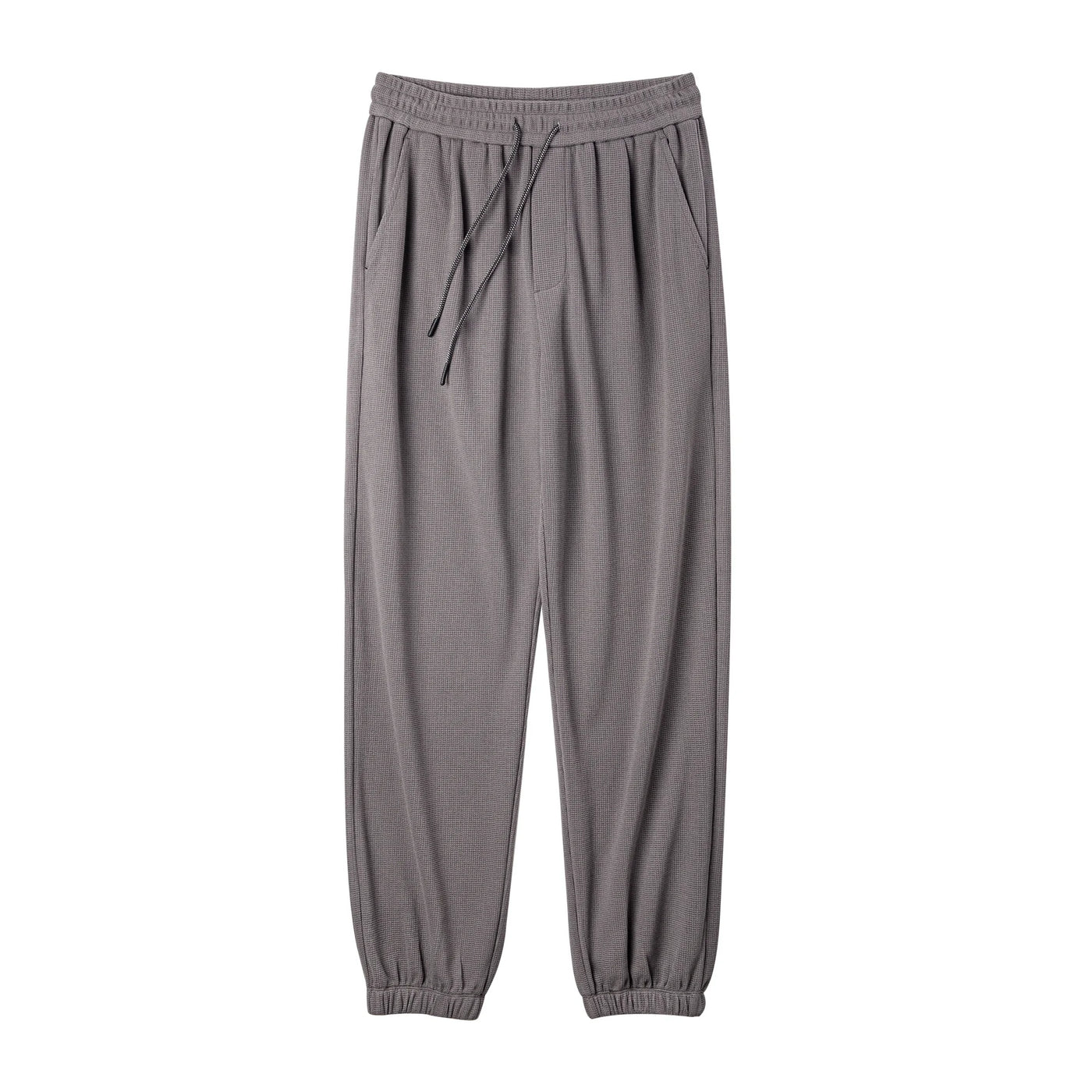 Maden Spring Solid Color Waffle Pants Men Sports Sweatpants Modal Straight Leg Pants Casual Trousers Plus Size Loose Pants 3XL