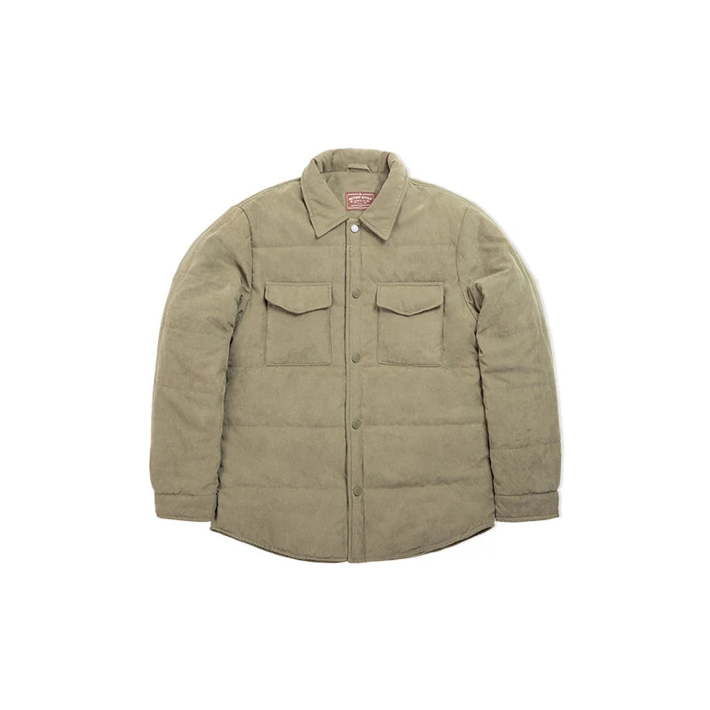 Maden Reversible Peach Pile Cotton Jacket for Men Anti-wrinkle and Warm Thickened Coat Fall and Winter Casual Multi-Pocket Parka