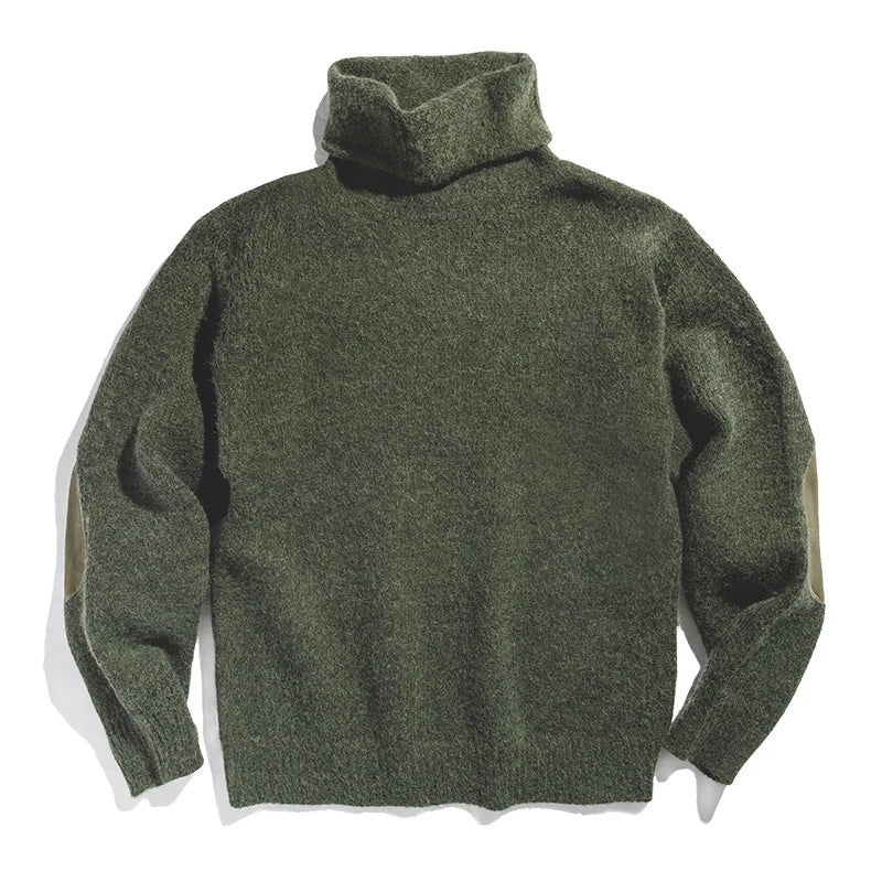 Maden Workwear American Retro Thickened Warm High Neck Sweater Autumn and Winter Lazy Knit Underlay Men's Tops