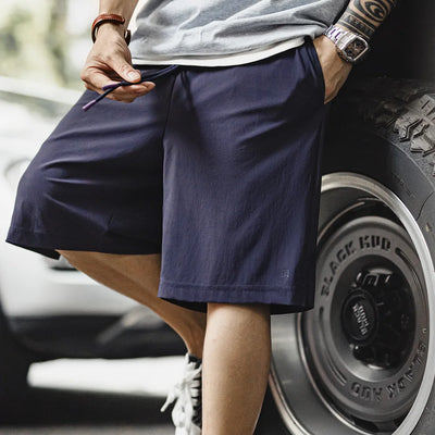 Maden UPF 50+ Cool-Touch Shorts Men's Summer Knit Basketball Shorts with Elastic Waist Lightweight Quick-Dry Bottom for Running