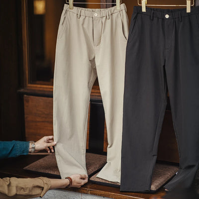 Maden Casual Straight Clean Fit Suit Pants Men's Spring Wrinkle-Resistant Tapered Office Pants Solid Color Versatile Trousers