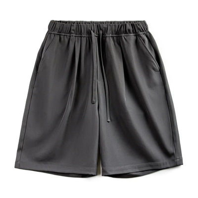 Maden Casual Easypants Shorts No-ironing Anti-wrinkle Drape Loose Straight with Elastic Waist Five-quarter Pants for Men