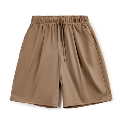 Maden Casual Easypants Shorts No-ironing Anti-wrinkle Drape Loose Straight with Elastic Waist Five-quarter Pants for Men
