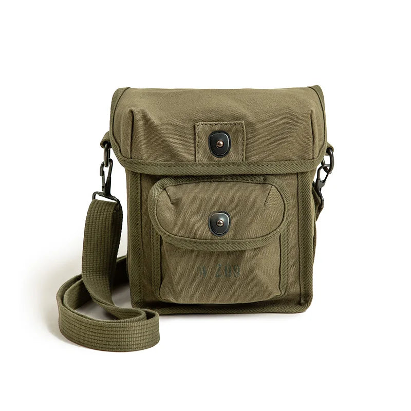 Maden Vintage M209 Tactical Cipher Machine Bag Outdoor Canvas Shoulder Crossbody Tote Bag Magnetic Buckle Square Waist Packs