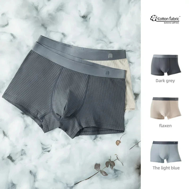 Maden Men's Underwear Seamless 3A Antibacterial Cotton Underpants Large Size Breathable Boxers Shorts Male Elastic Panties