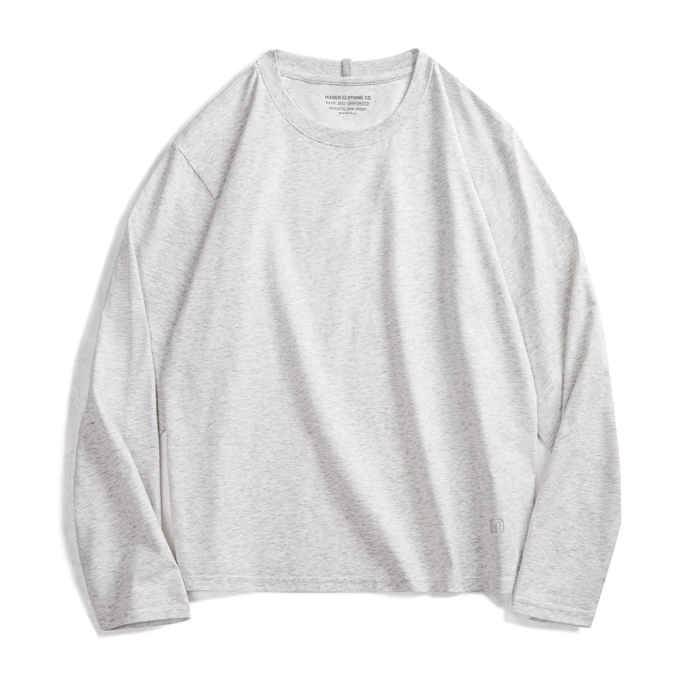 Maden New Casual Sorona Cool Long-sleeved T-shirt Quick-drying Antibacterial Round Neck Top for Men's Spring And Autumn