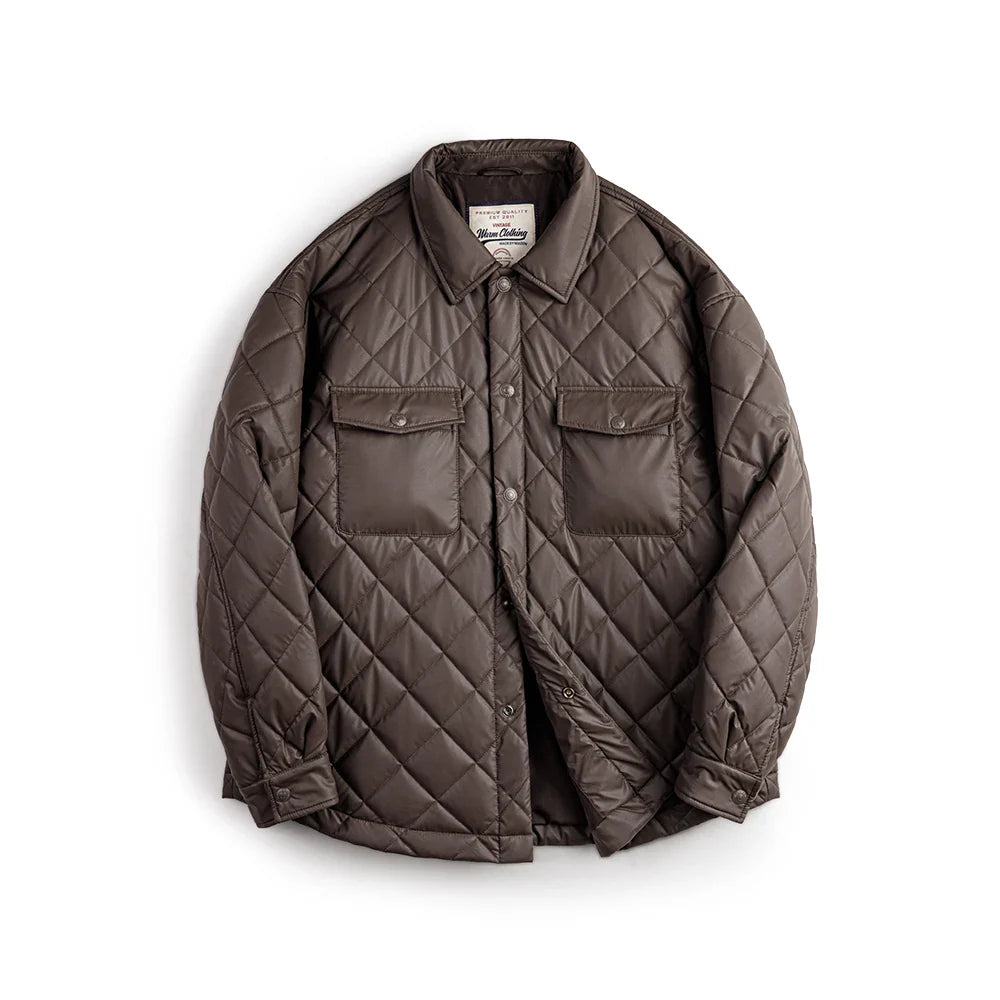 Traff Chaqueta Retro Acolchada con Diseño de Diamante