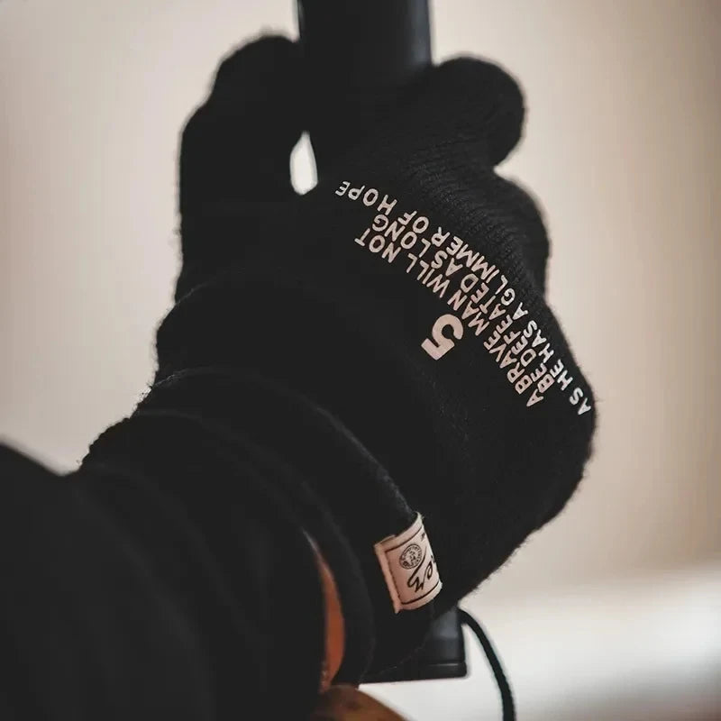 Maden Winter Cycling Tactical Gloves Elegant Touchscreen Vintage Knitted Print Full-finger Gloves Business Autumn Warm Fashion