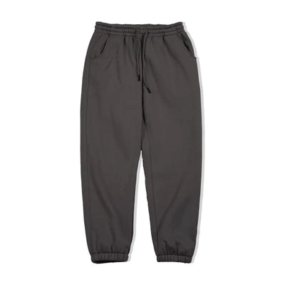 Maden Winter Fleece Sweatpants for Men Warm and Comfortable Solid Color Pants Drawstring Casual Trousers Men's Gray Pants