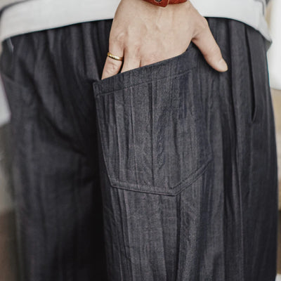 Maden Casual Water Wave Pleated Pants Men's Spring and Summer Cityboy Style Loose Fit Trousers with Elastic Waist Cool TR Bottom