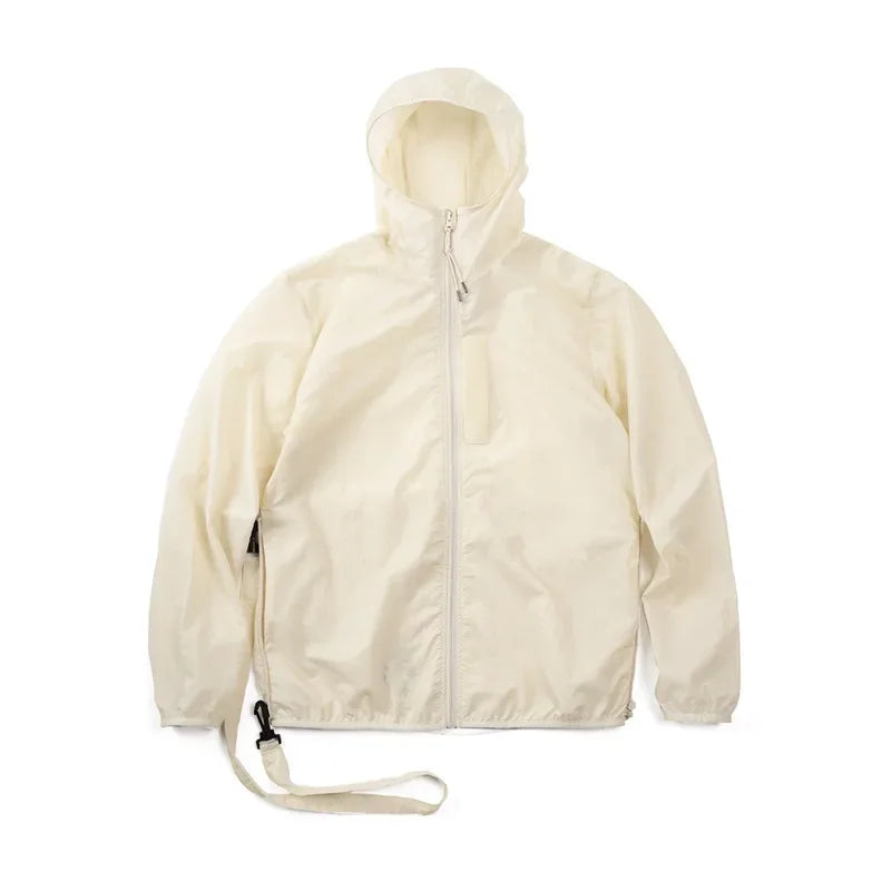 Maden Men's UPF 50+ UV Full Zip Sun Protection Jacket Light Thin Breathable Packable Fishing Windbreaker Hiking Hooded Skin Coat