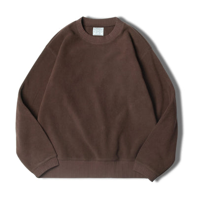 MADEN Men Polar Fleece Sweatshirt Autumn Winter Long Sleeve Round Neck Pullover Warm Thickened Bottom Shirt Black Sweatshirt