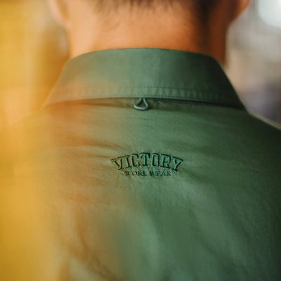 Maden Men's Vintage Multi-Pocket Long-Sleeve Shirt Green Cotton Loose Fit Single-Breasted Overshirt Lightweight Casual Blouse