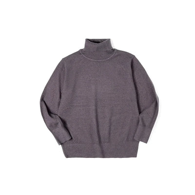 Maden Thermal Sweater Men’s Turtleneck Basic Knitted Shirts Autumn Winter Solid Thick Pullovers Turn-down Collar Soft Underwear