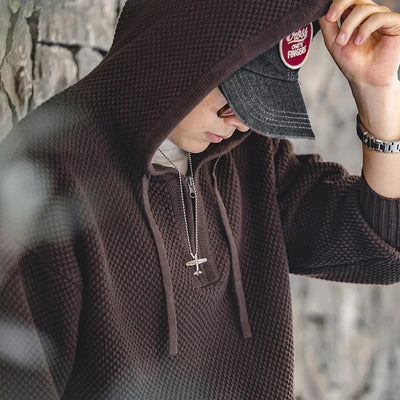 SUDADERA DE PUNTO CON CAPUCHA Traff PIÑA