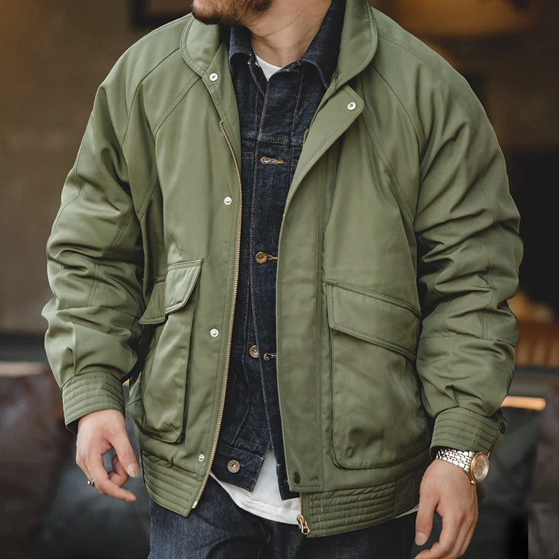 Maden Japanese Vintage Pilot Jackets Thickened Warm Cotton Pocket Coats Men's Autum Winter Coat Bomber Jacket