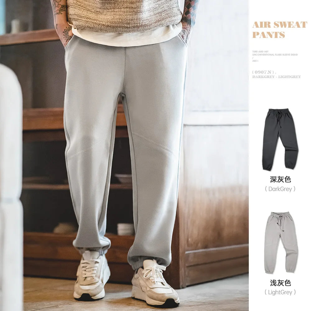 Maden American Casual Pants With Elastic Waist Wrinkle Resistant Loose Fitting Straight Leg Sports Pants For Men's Autumn