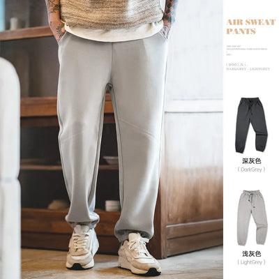 Maden American Casual Pants With Elastic Waist Wrinkle Resistant Loose Fitting Straight Leg Sports Pants For Men's Autumn