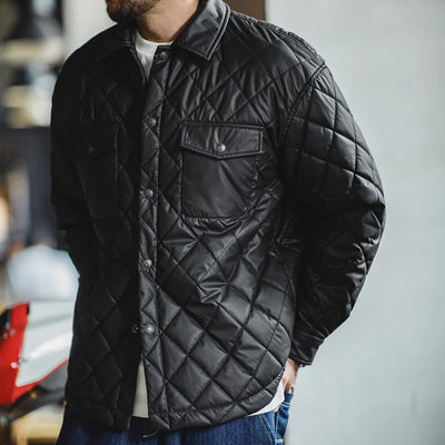 Traff Chaqueta Retro Acolchada con Diseño de Diamante