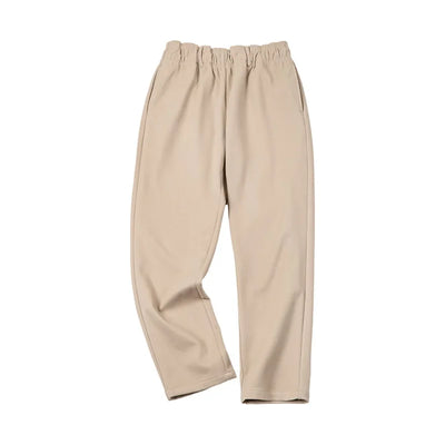 Maden Vintage 410g Heavyweight Dad Pants for Men Elastic Waist Blended Tweed Straight Casual Trousers Uncle Fu Classic Workwear