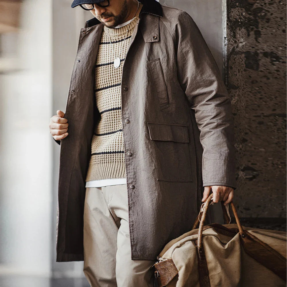 Abrigo Trench Safari de Pana Retro Traff