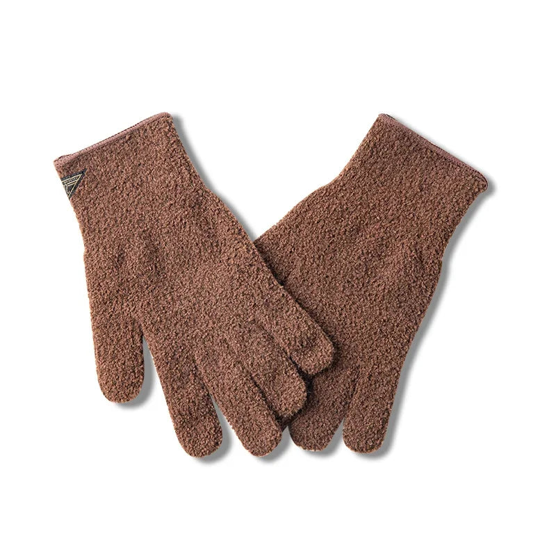 Maden Vintage Winter Touch Screen Gloves Gold Mink Velvet Warm Full Finger Gloves Men Women Outdoor Running Skiing Mittens