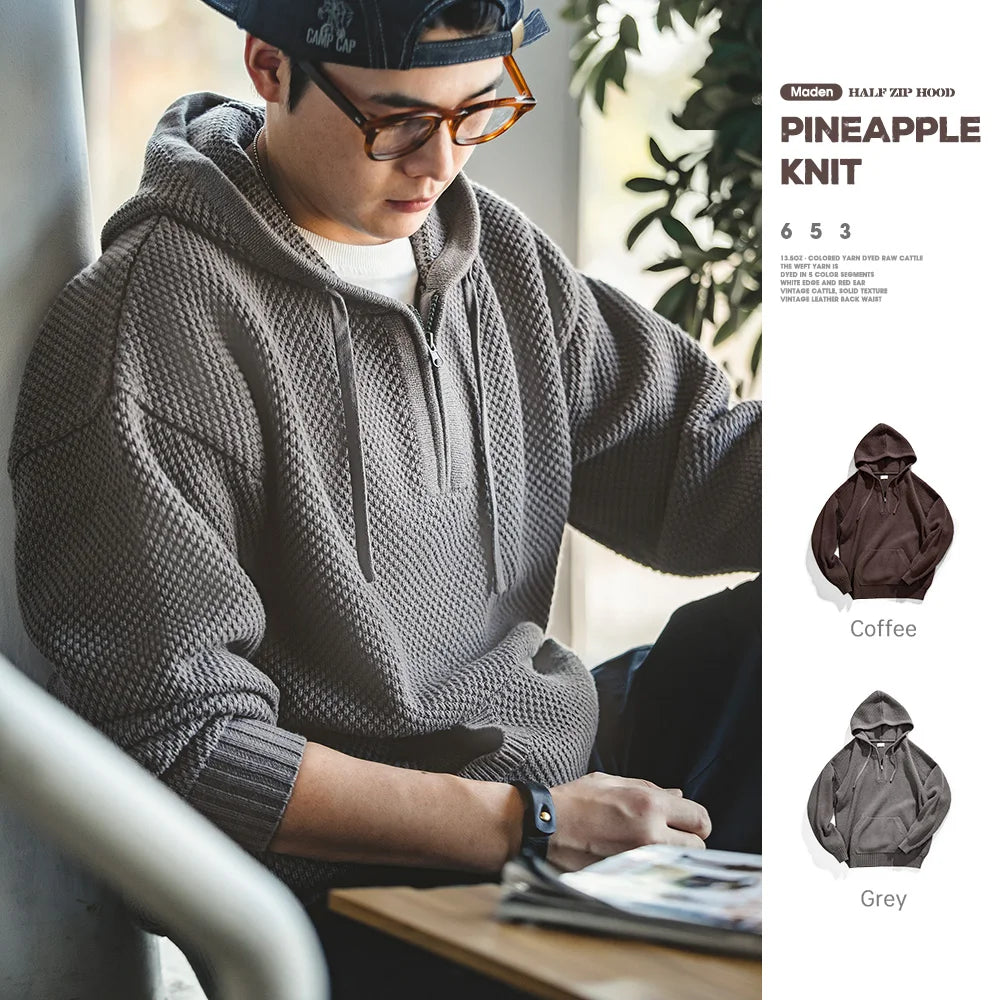SUDADERA DE PUNTO CON CAPUCHA Traff PIÑA