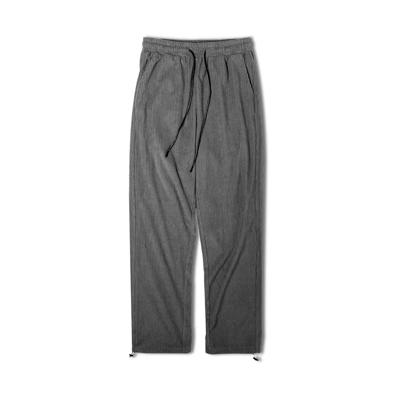 Maden Workwear Retro Knitted Elastic Waist Guard Pants Drawstring Sports Straight Tube Wide Leg Long Pants Men's Autumn