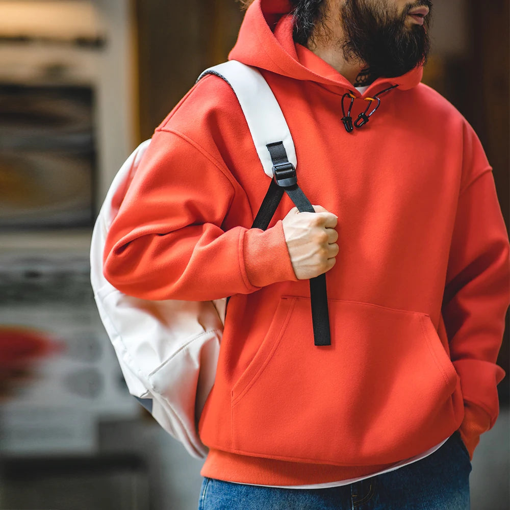 Maden New American Casual Heavy Hoodies Sweatshirt Cleanfit Silhouette Loose Pullover Outdoor Oversize Thermal Tops men's autumn