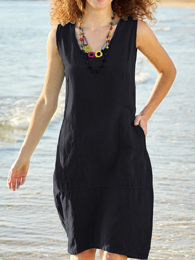 Traff VESTIDO DE CUELLO EN U