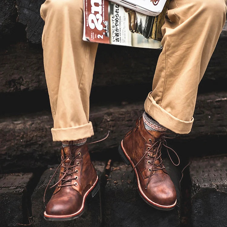Traff Botas Retro de Tobillo