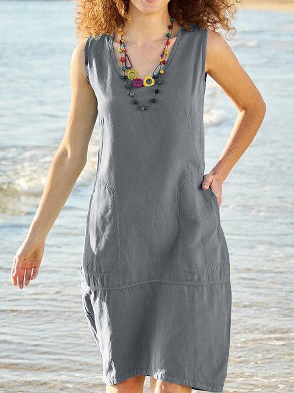 Traff VESTIDO DE CUELLO EN U