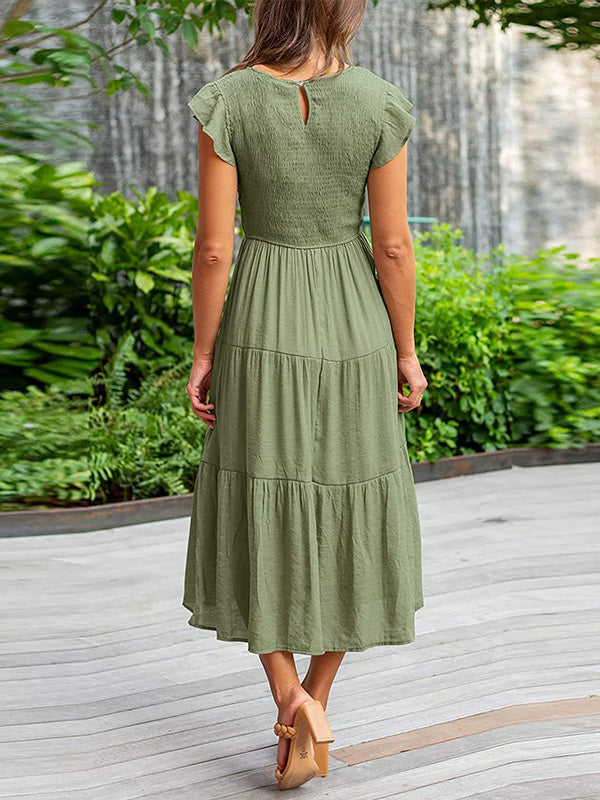 VESTIDO Traff CON VOLANTES EN LAS MANGAS